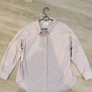 Wildfred Aritzia poplin shirt white/lilac stripe